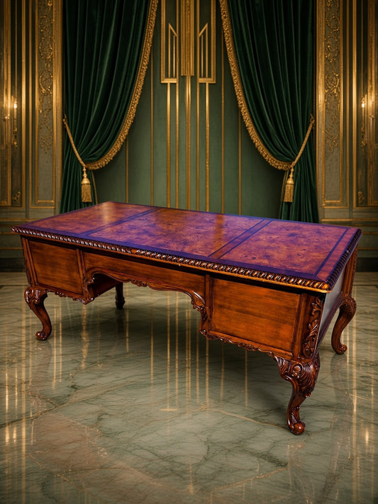 Escritorio Ejecutivo Madera de Nogal – Elegancia Clásica y Distinción 🕰️🪙