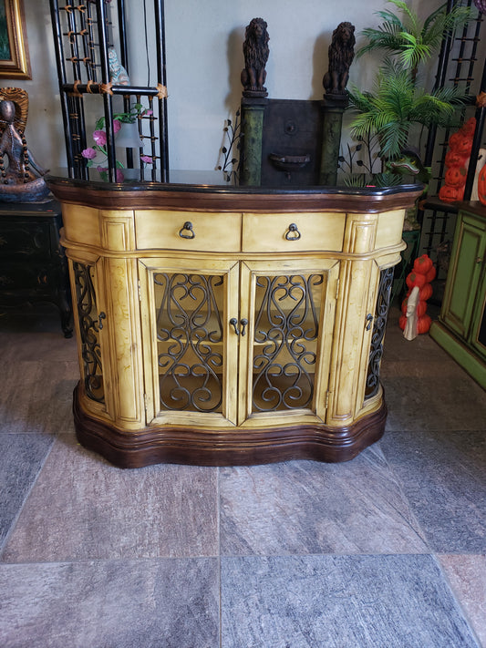 🔱🏺¡Credenza de Dos Tonos Stein World Cantebury con Cubierta Obscura de Mármol🏺🔱