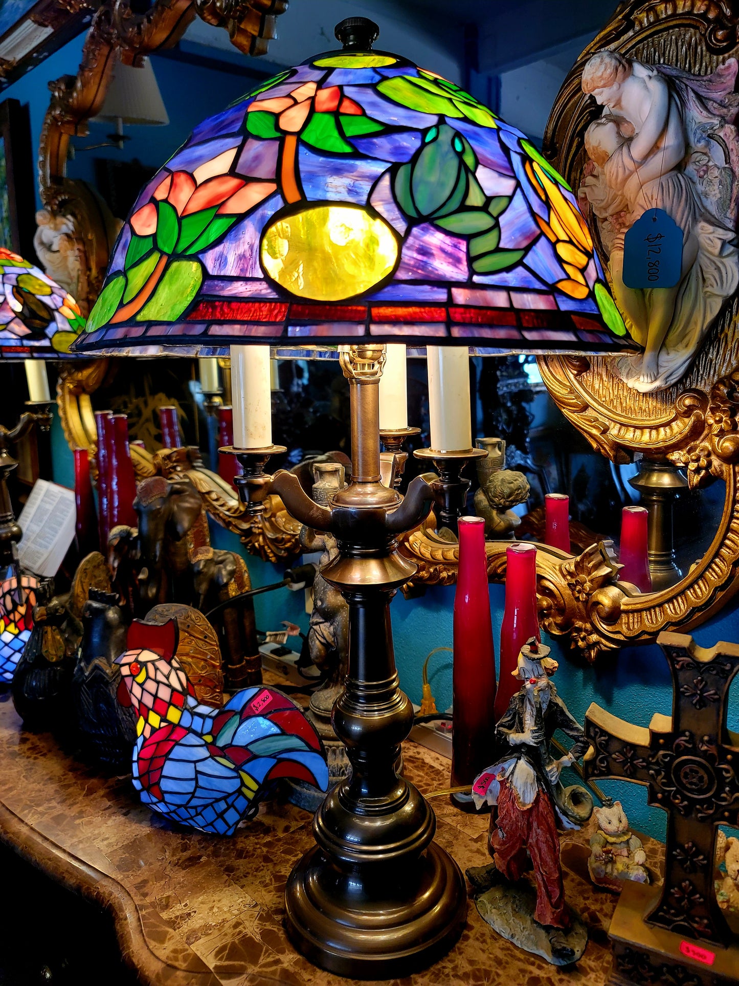 🐸🌺 Par De Lámparas De Vitral 🌺🐸