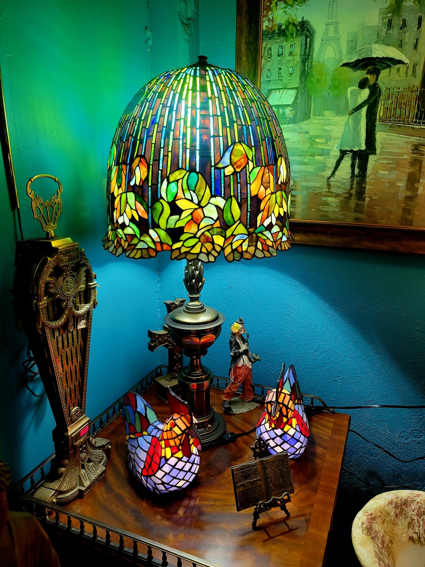 🔔Lampara Tiffany con Vitrales de Flores de Loto: Una Obra de Arte para Tu Hogar🔔
