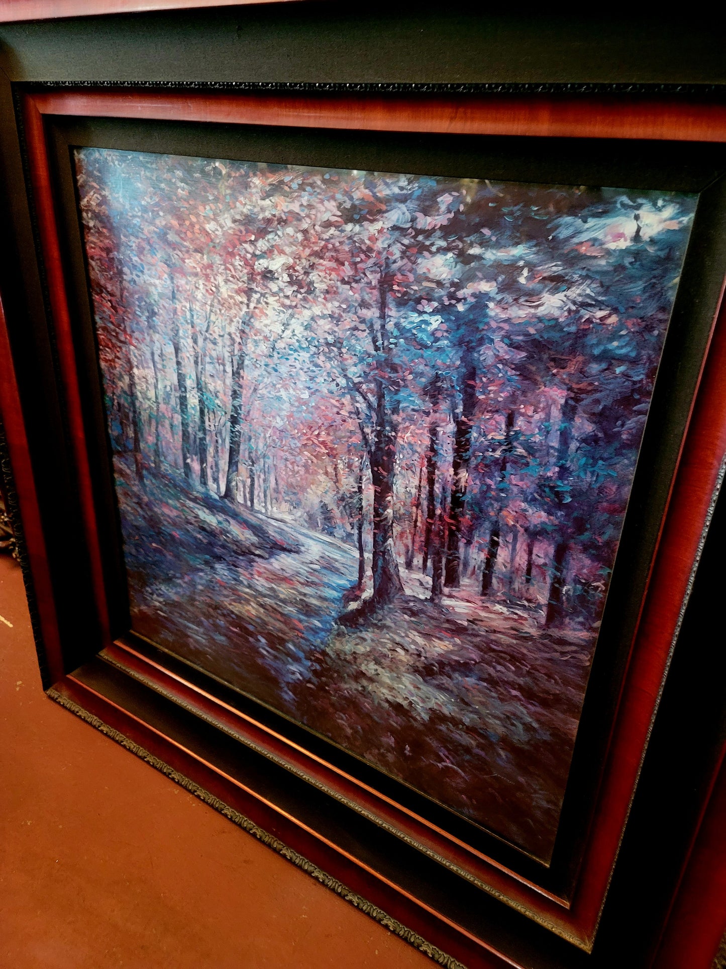 Stunning Hand-Painted Woodland Landscape Painting β 137 x 137 x 4 cmποΈ