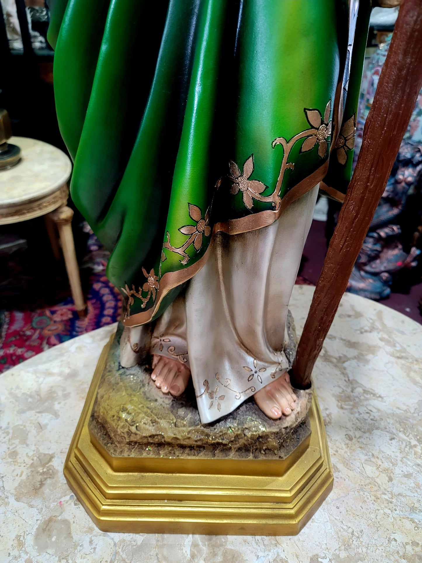 🗡️🪽 Espectacular Escultura de San Judas Tadeo en Resina con Detalles Intrincados🪽🗡️