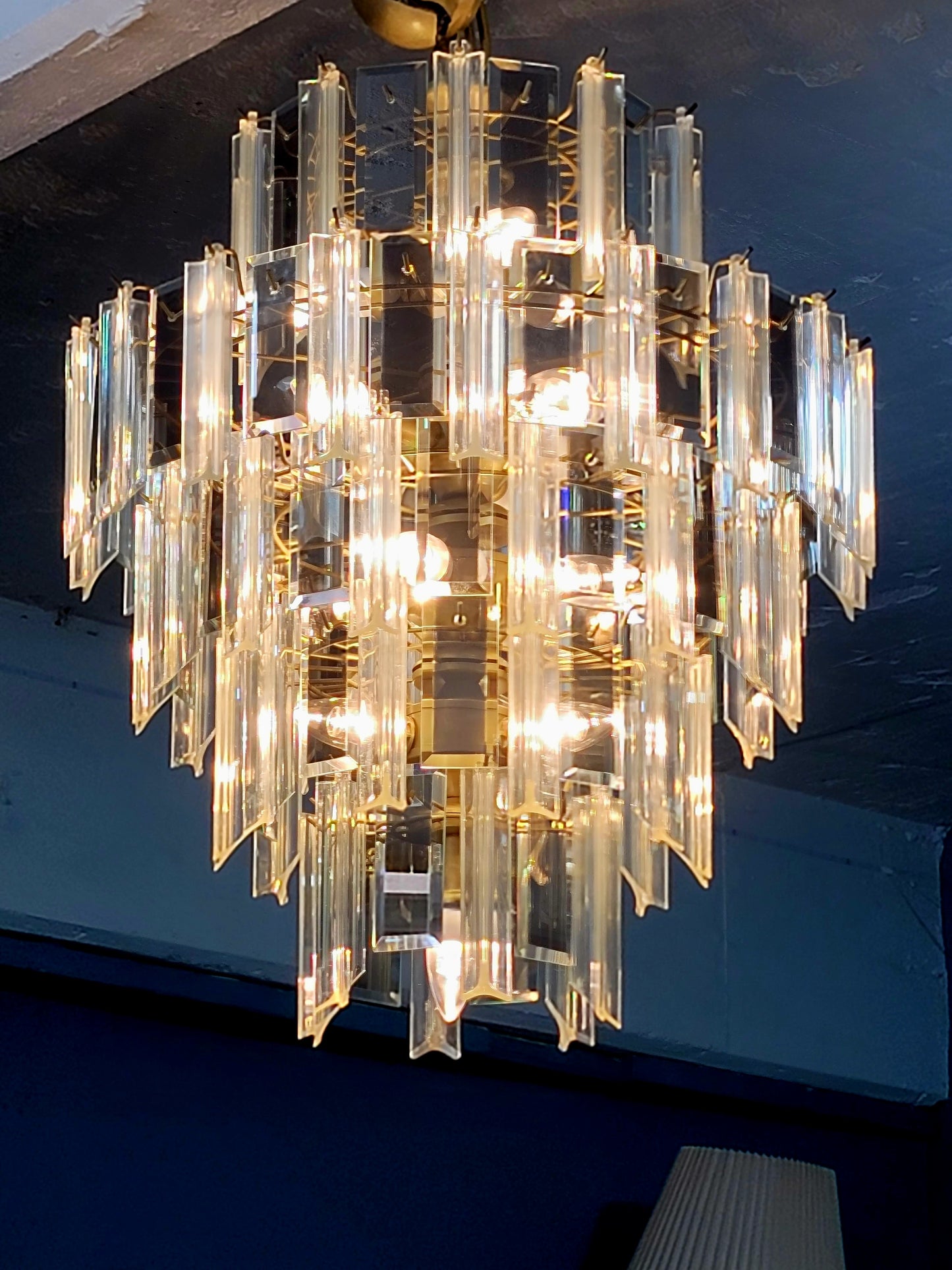 🕯️🕯️Par de Candiles Prisma Mid Century Con 5 Niveles y 16 Focos🕯️🕯️