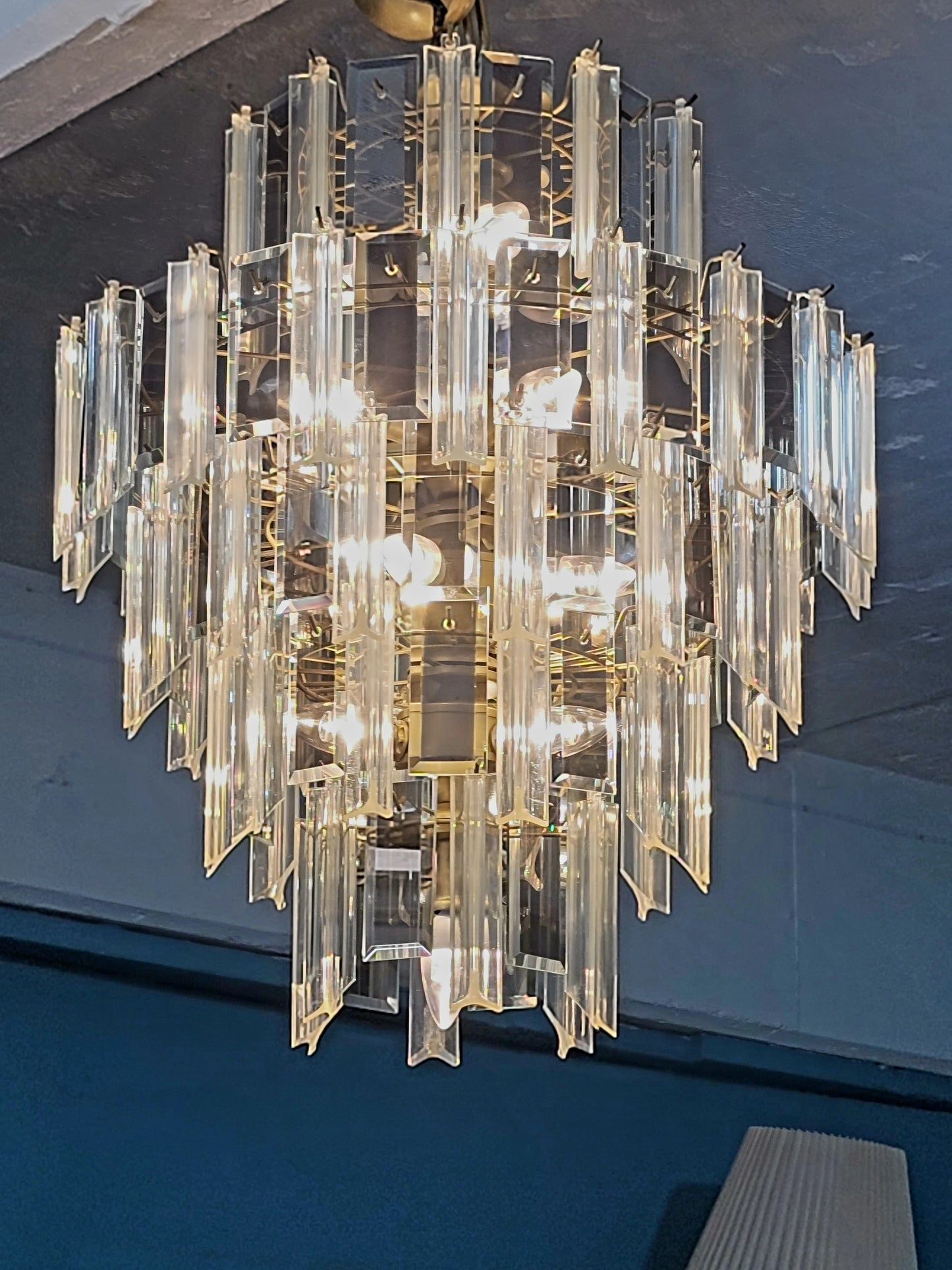 🕯️🕯️Par de Candiles Prisma Mid Century Con 5 Niveles y 16 Focos🕯️🕯️