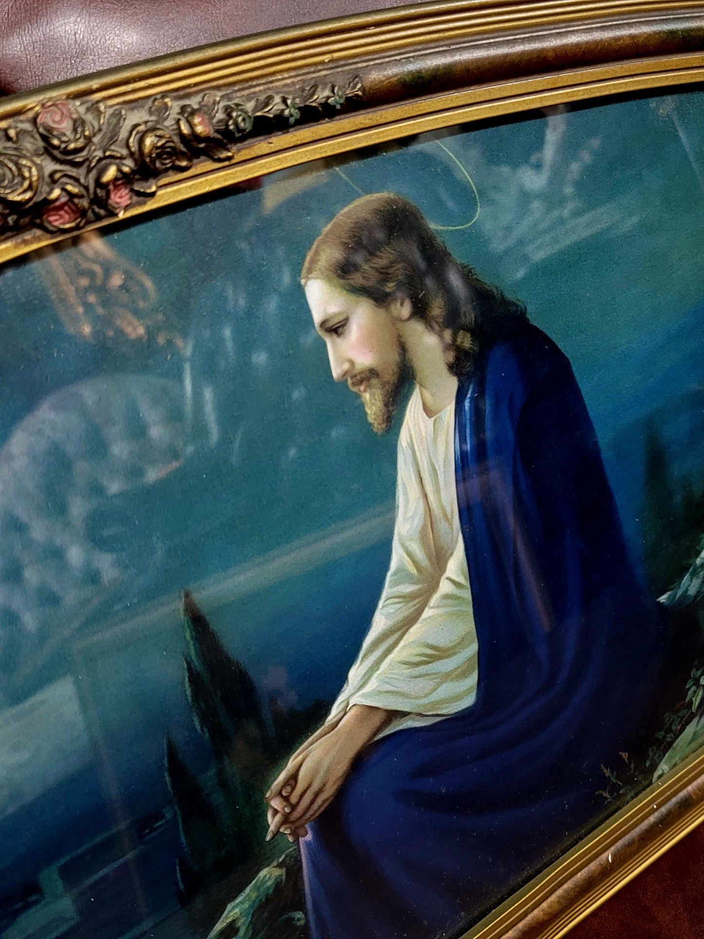 🗡️🪽Litografia De Jesus Contemplando Jerusalem Desde El Monte De Los Olivos🪽 🗡️