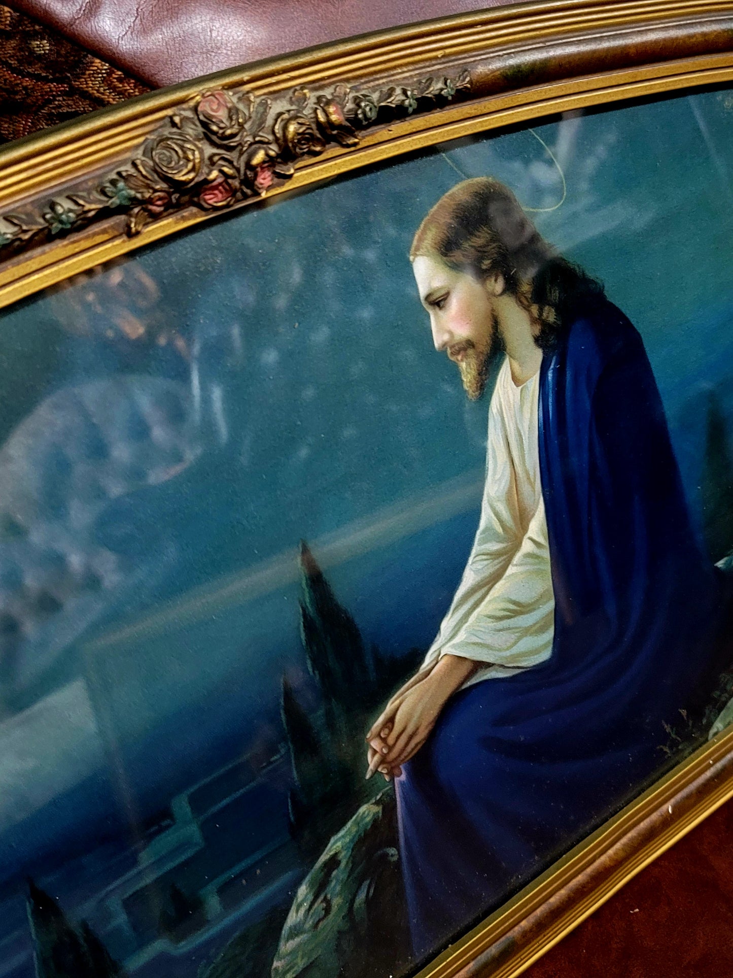 🗡️🪽Litografia De Jesus Contemplando Jerusalem Desde El Monte De Los Olivos🪽 🗡️