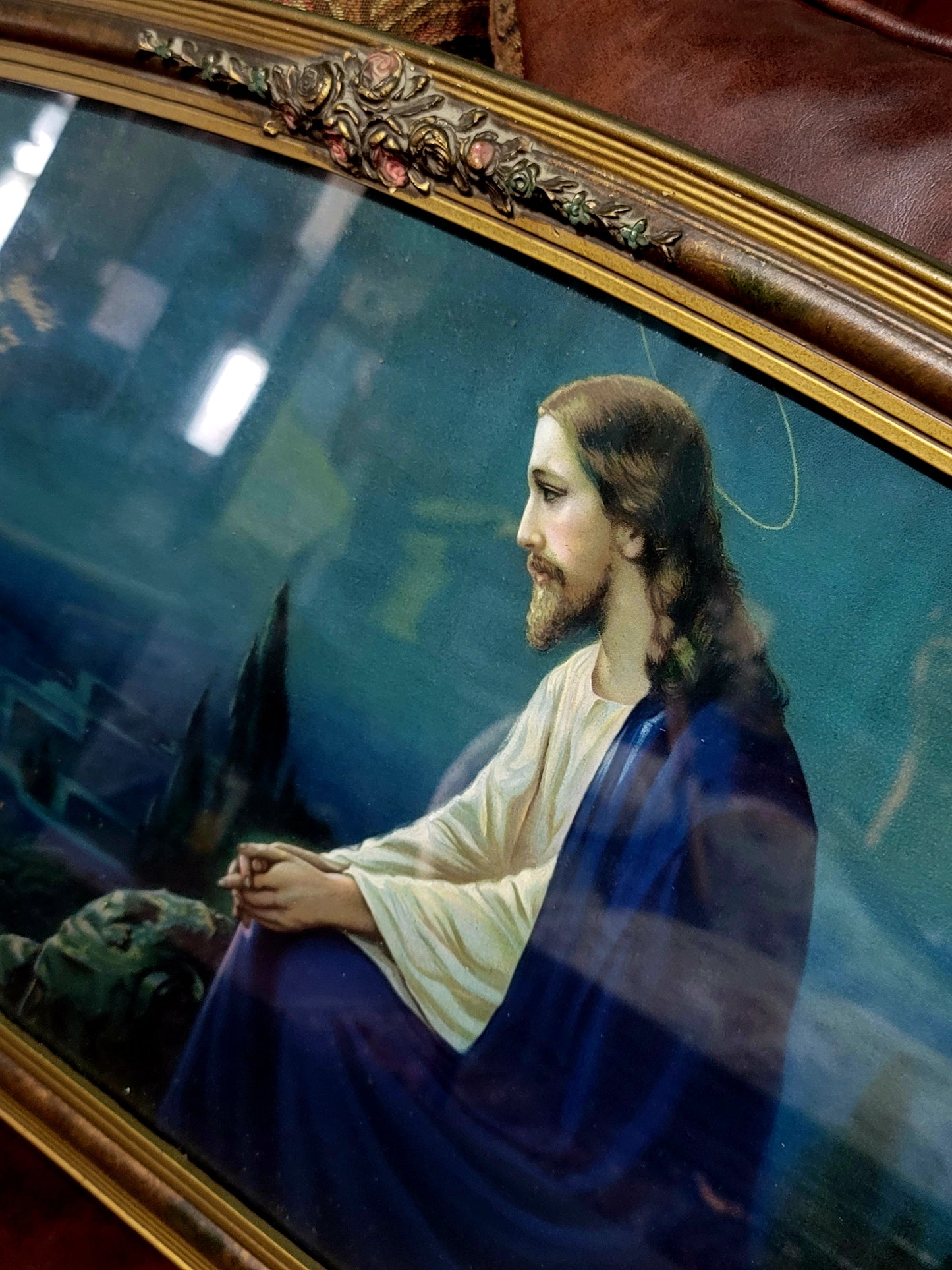 🗡️🪽Litografia De Jesus Contemplando Jerusalem Desde El Monte De Los Olivos🪽 🗡️