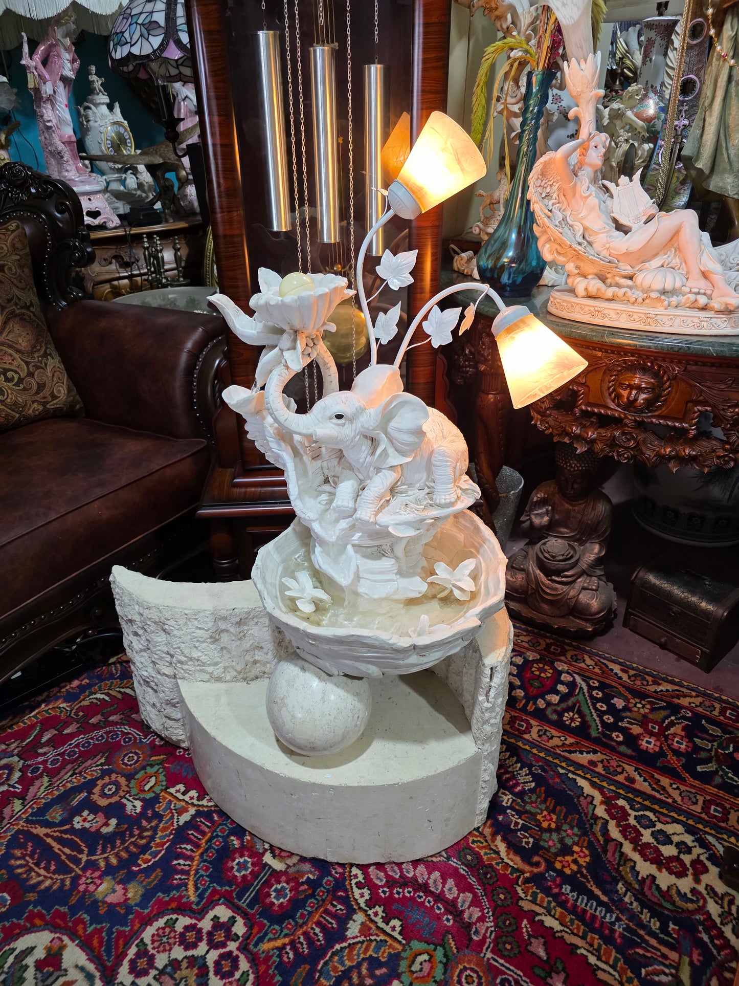 💧✨ Fuente Decorativa De Elefante con Iluminación – Elegancia y Arte en Rosarito Antiques ✨💧