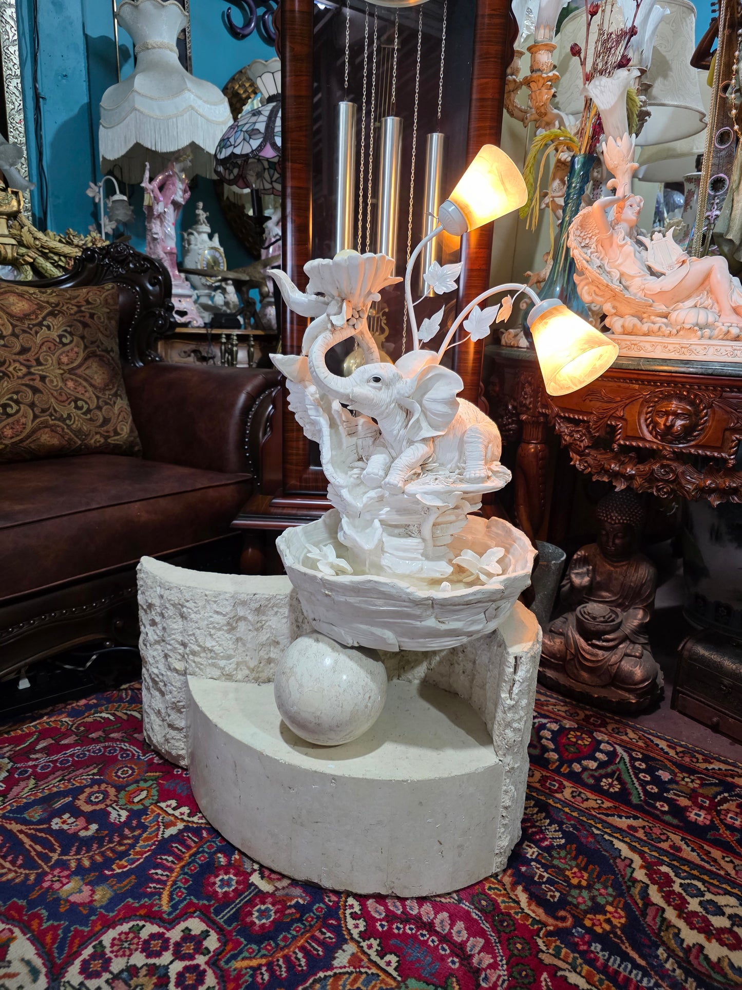 💧✨ Fuente Decorativa De Elefante con Iluminación – Elegancia y Arte en Rosarito Antiques ✨💧