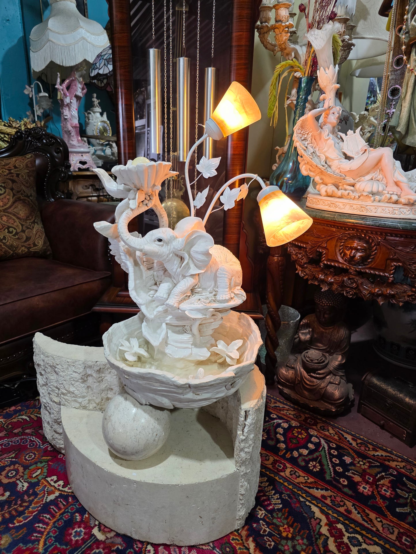 💧✨ Fuente Decorativa De Elefante con Iluminación – Elegancia y Arte en Rosarito Antiques ✨💧