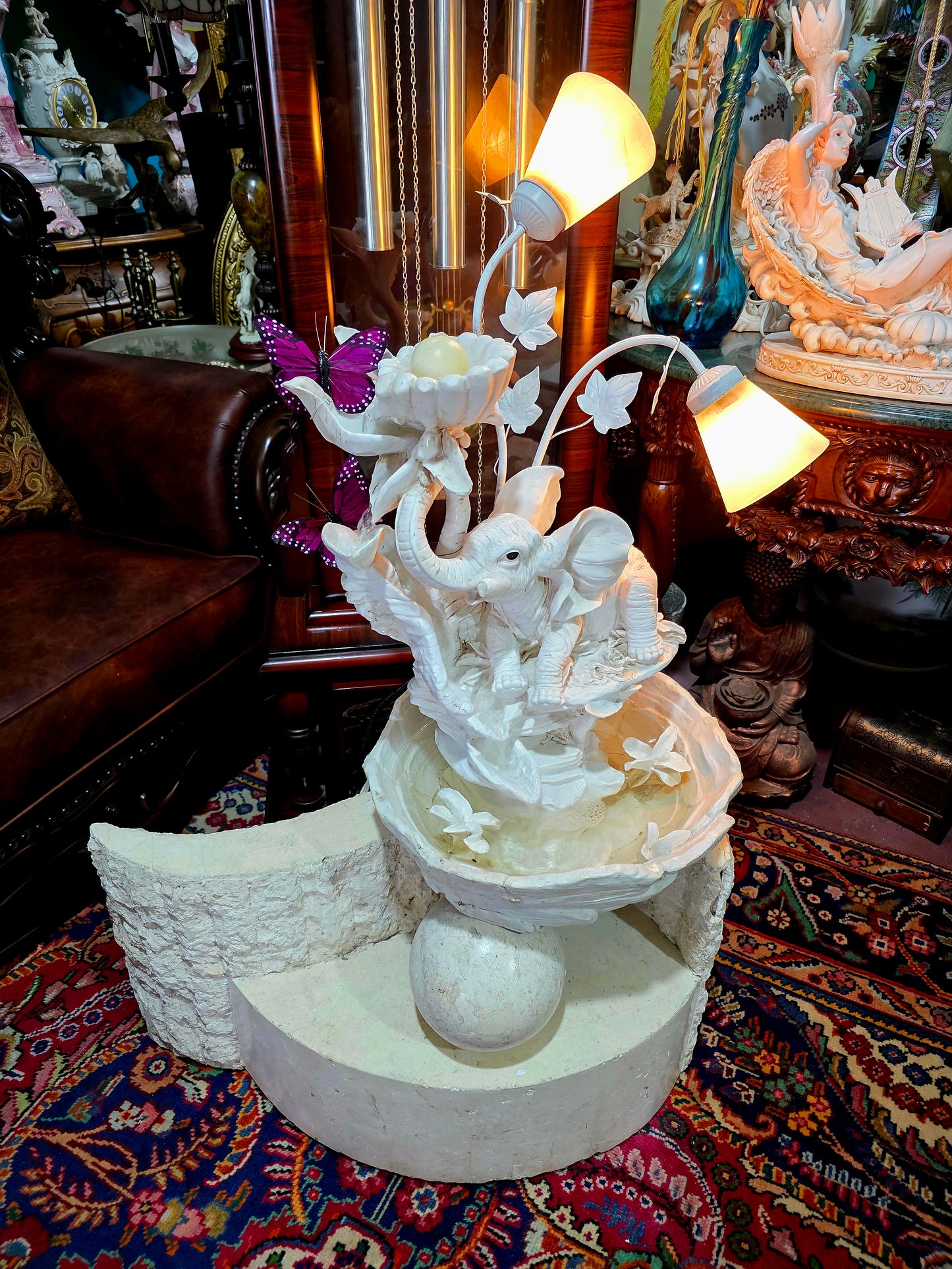 💧✨ Fuente Decorativa De Elefante con Iluminación – Elegancia y Arte en Rosarito Antiques ✨💧