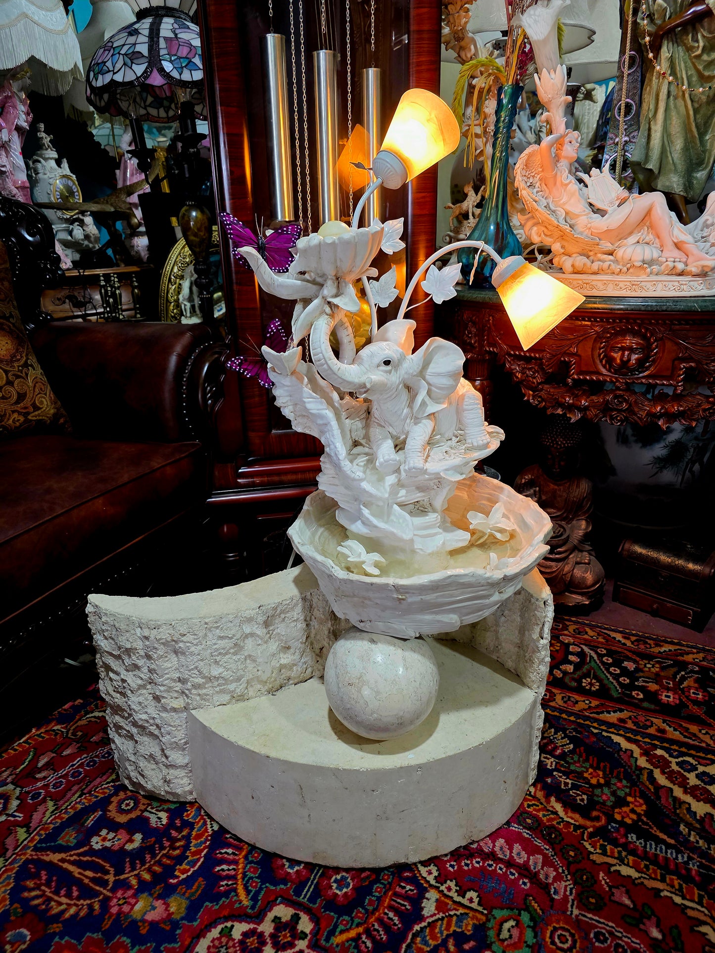 💧✨ Fuente Decorativa De Elefante con Iluminación – Elegancia y Arte en Rosarito Antiques ✨💧