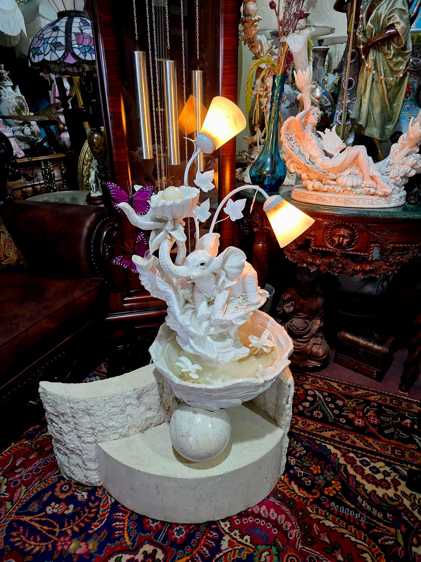 💧✨ Fuente Decorativa De Elefante con Iluminación – Elegancia y Arte en Rosarito Antiques ✨💧