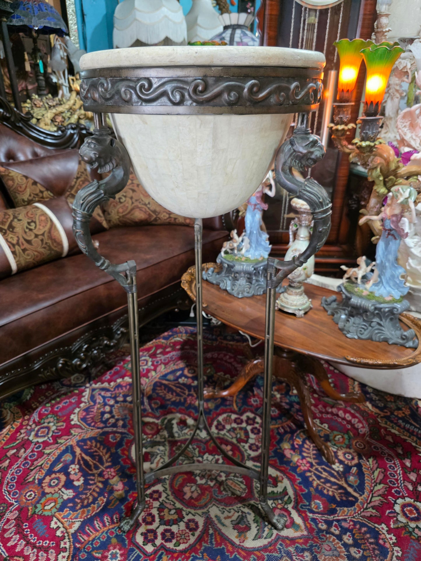 🎉Luxury bronze and alabaster pedestal🎉