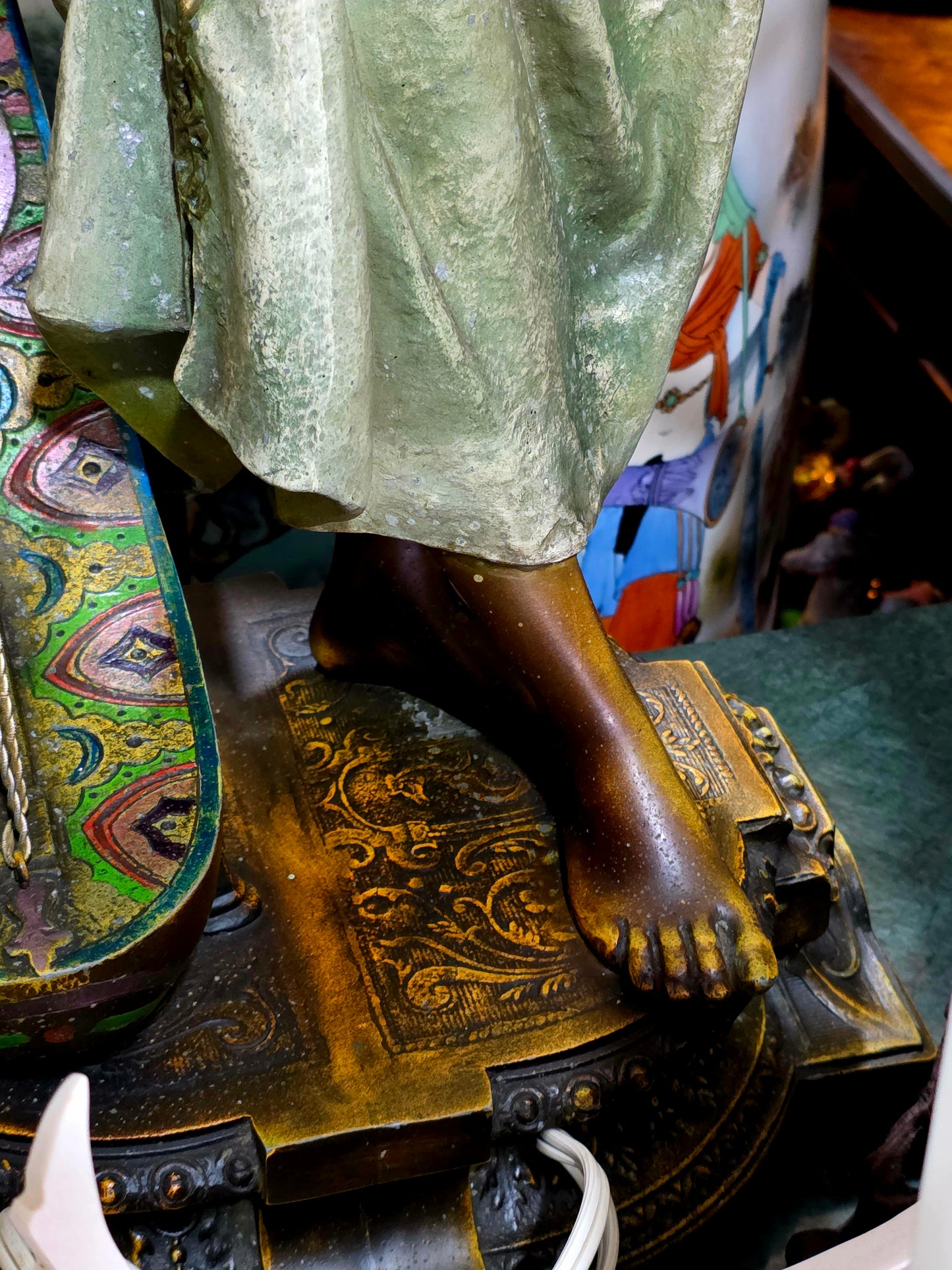 🔱Bronze Sculpture "Jeune Harpiste Arabique" by Louis Hottot - A Masterpiece for Sale🔱