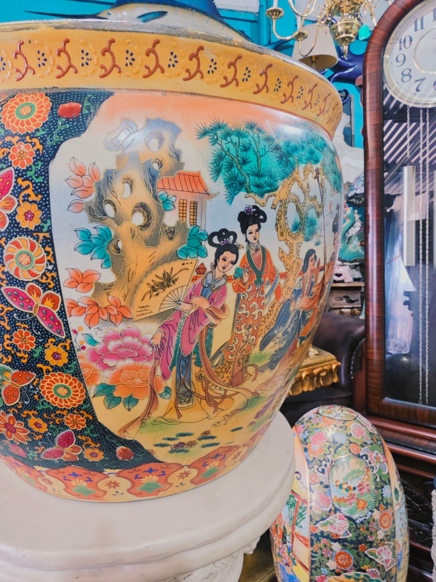 🐉💎 Florefo Imperial Oriental en Porcelana Pintada a Mano💎🐉