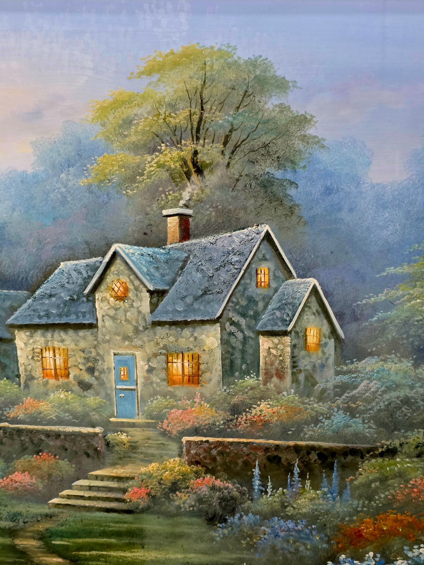 🌺 Inspiring Art – Hand-Painted Stately Home🖌️🎨