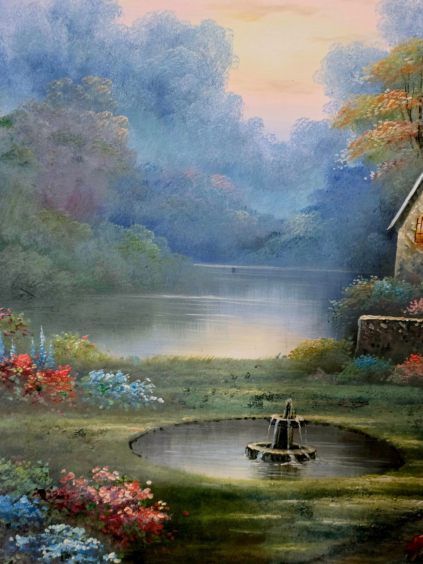 🌺 Inspiring Art – Hand-Painted Stately Home🖌️🎨