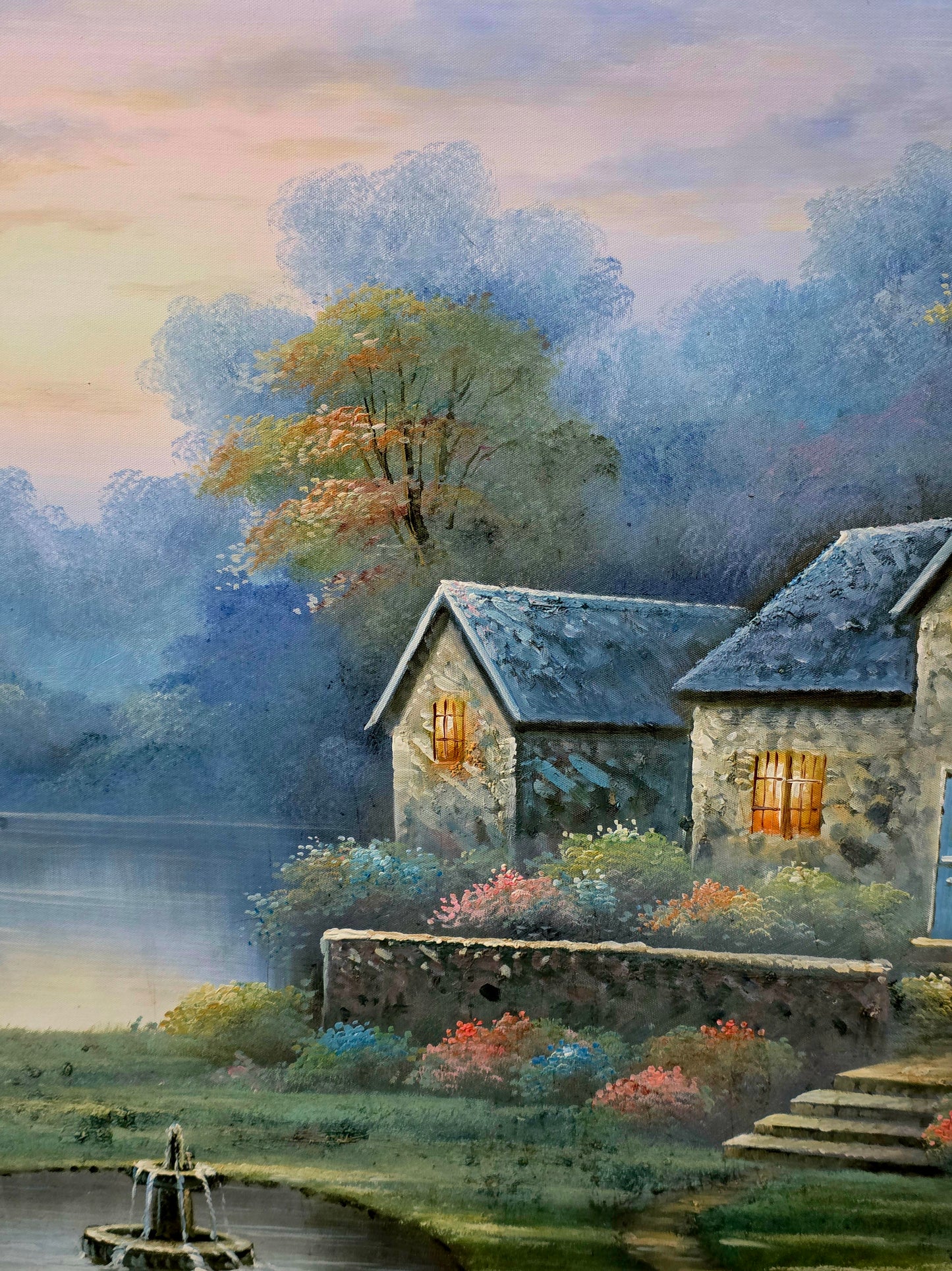 🌺 Inspiring Art – Hand-Painted Stately Home🖌️🎨