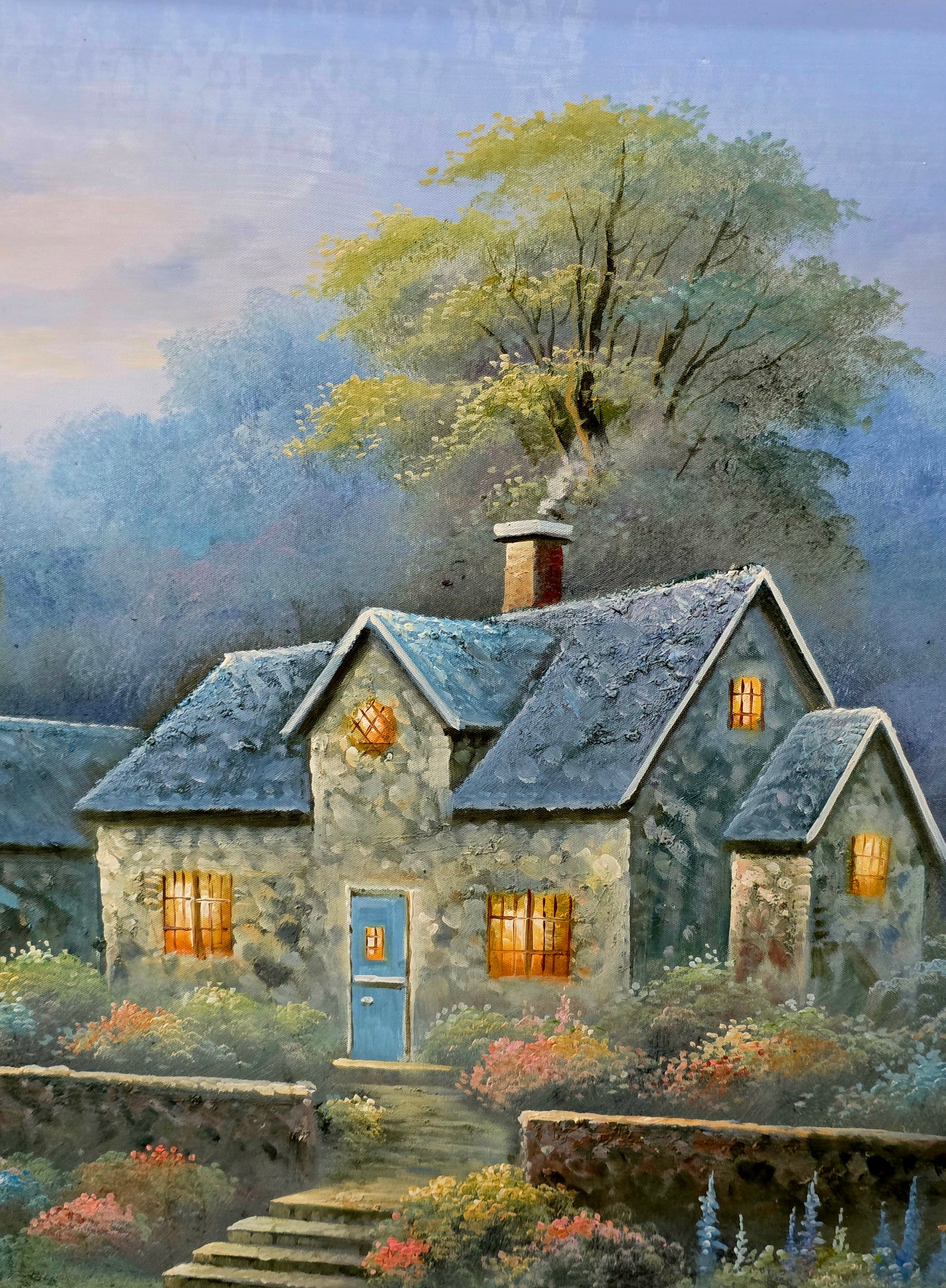 🌺 Inspiring Art – Hand-Painted Stately Home🖌️🎨