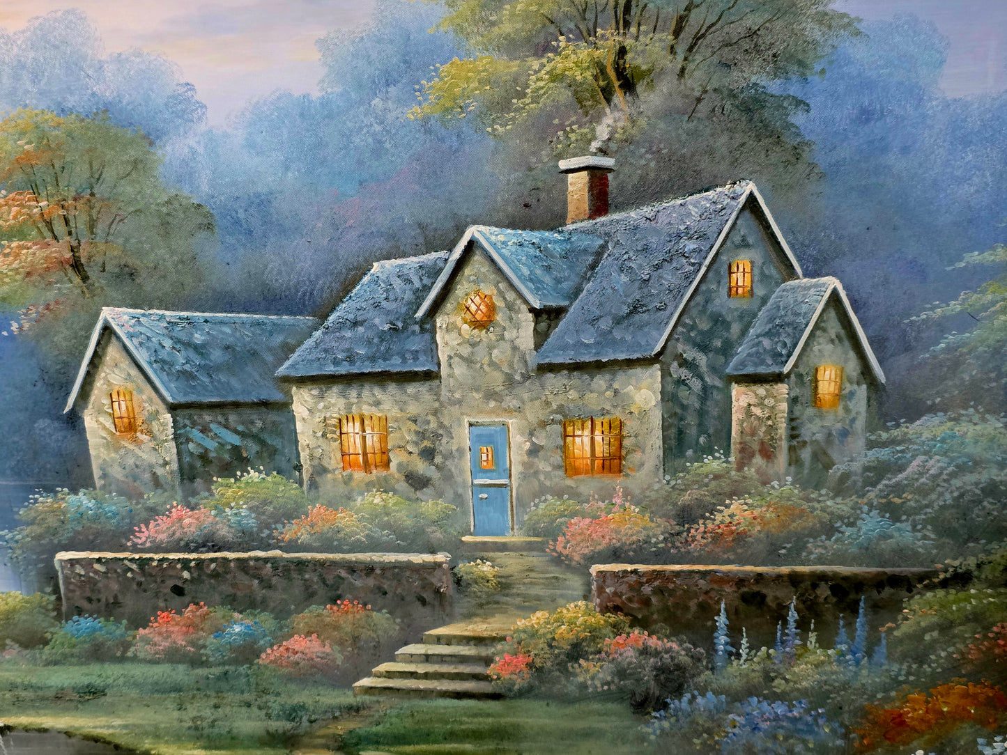 🌺 Inspiring Art – Hand-Painted Stately Home🖌️🎨