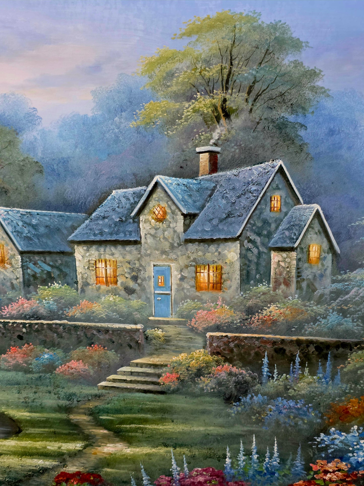 🌺 Inspiring Art – Hand-Painted Stately Home🖌️🎨