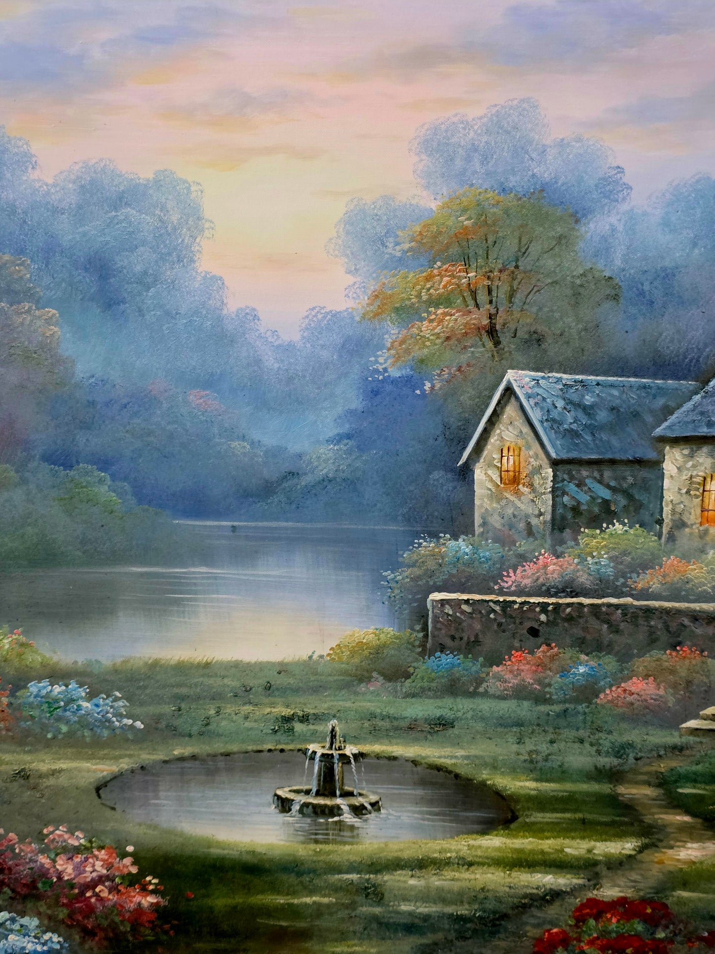 🌺 Inspiring Art – Hand-Painted Stately Home🖌️🎨
