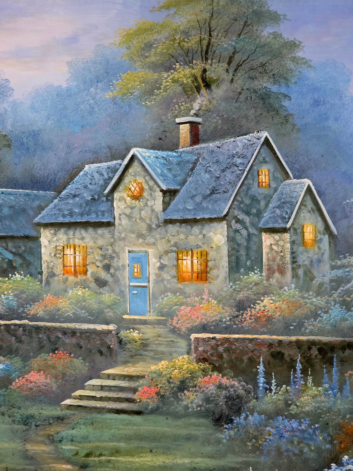🌺 Inspiring Art – Hand-Painted Stately Home🖌️🎨