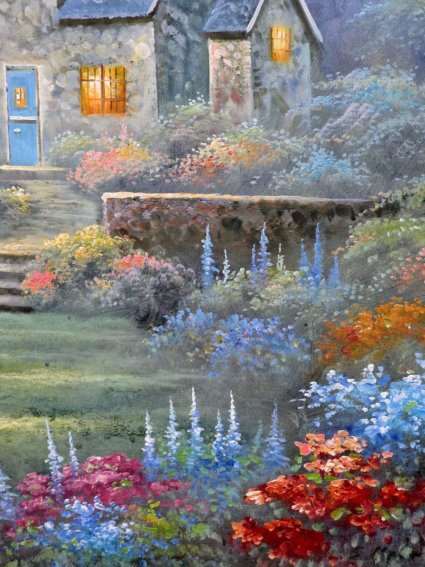 🌺 Inspiring Art – Hand-Painted Stately Home🖌️🎨