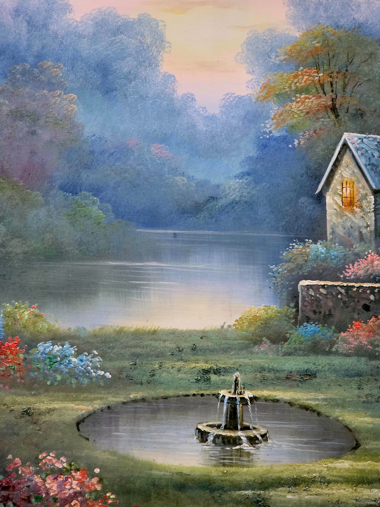 🌺 Inspiring Art – Hand-Painted Stately Home🖌️🎨