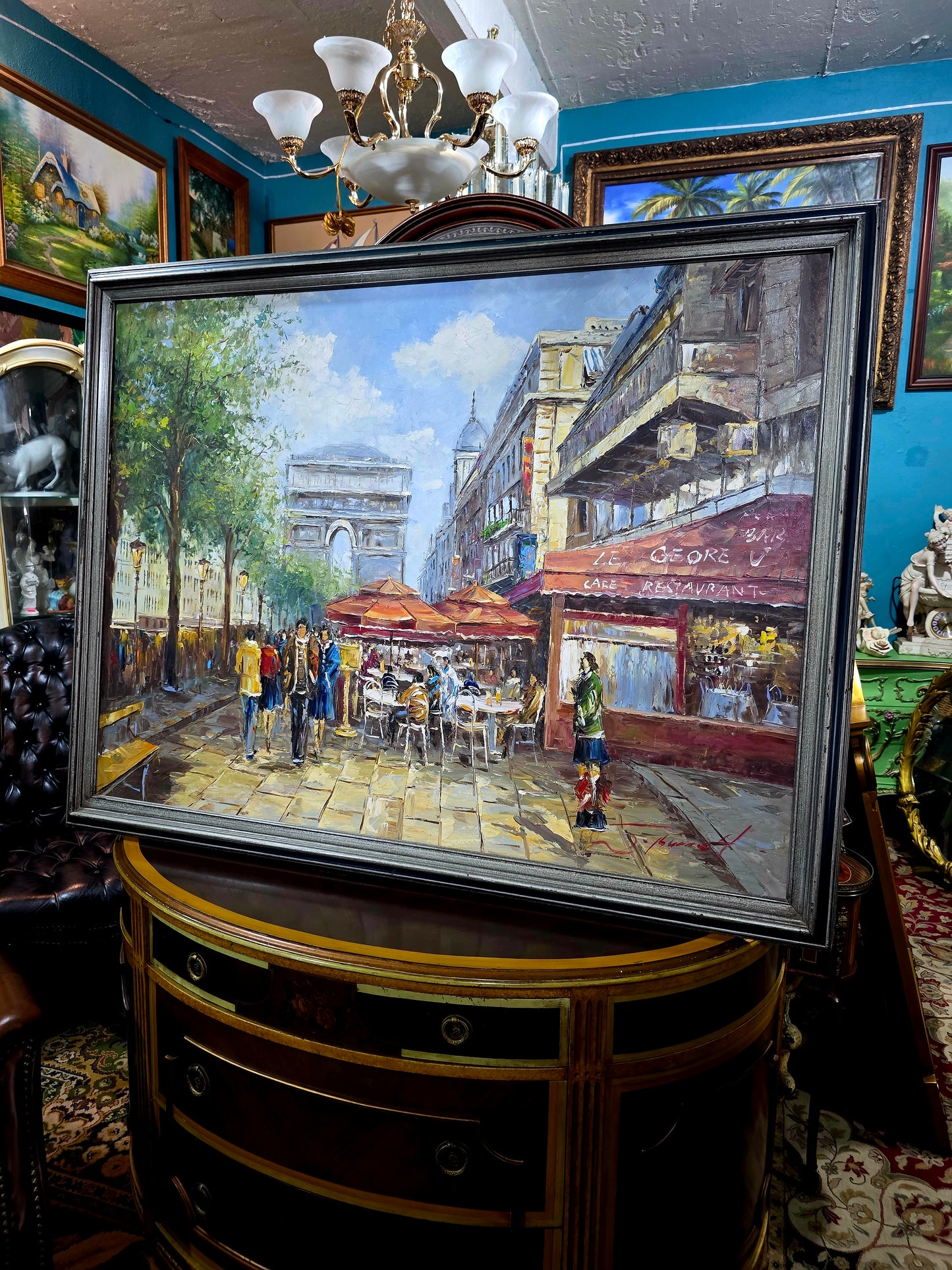 π¨πΌοΈ Exquisite Hand-Painted Painting β Parisian Scene with Classic Charm