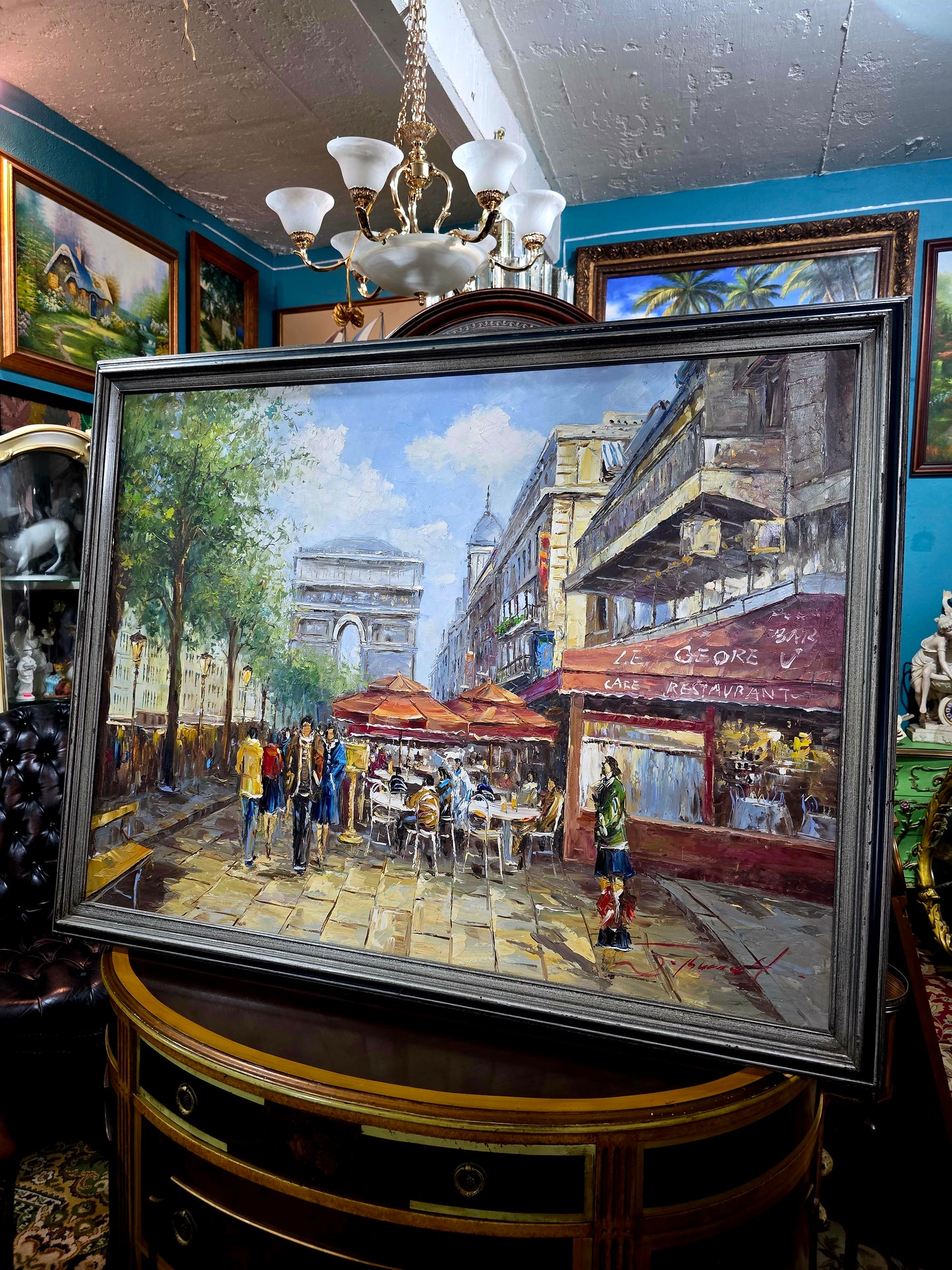π¨πΌοΈ Exquisite Hand-Painted Painting β Parisian Scene with Classic Charm