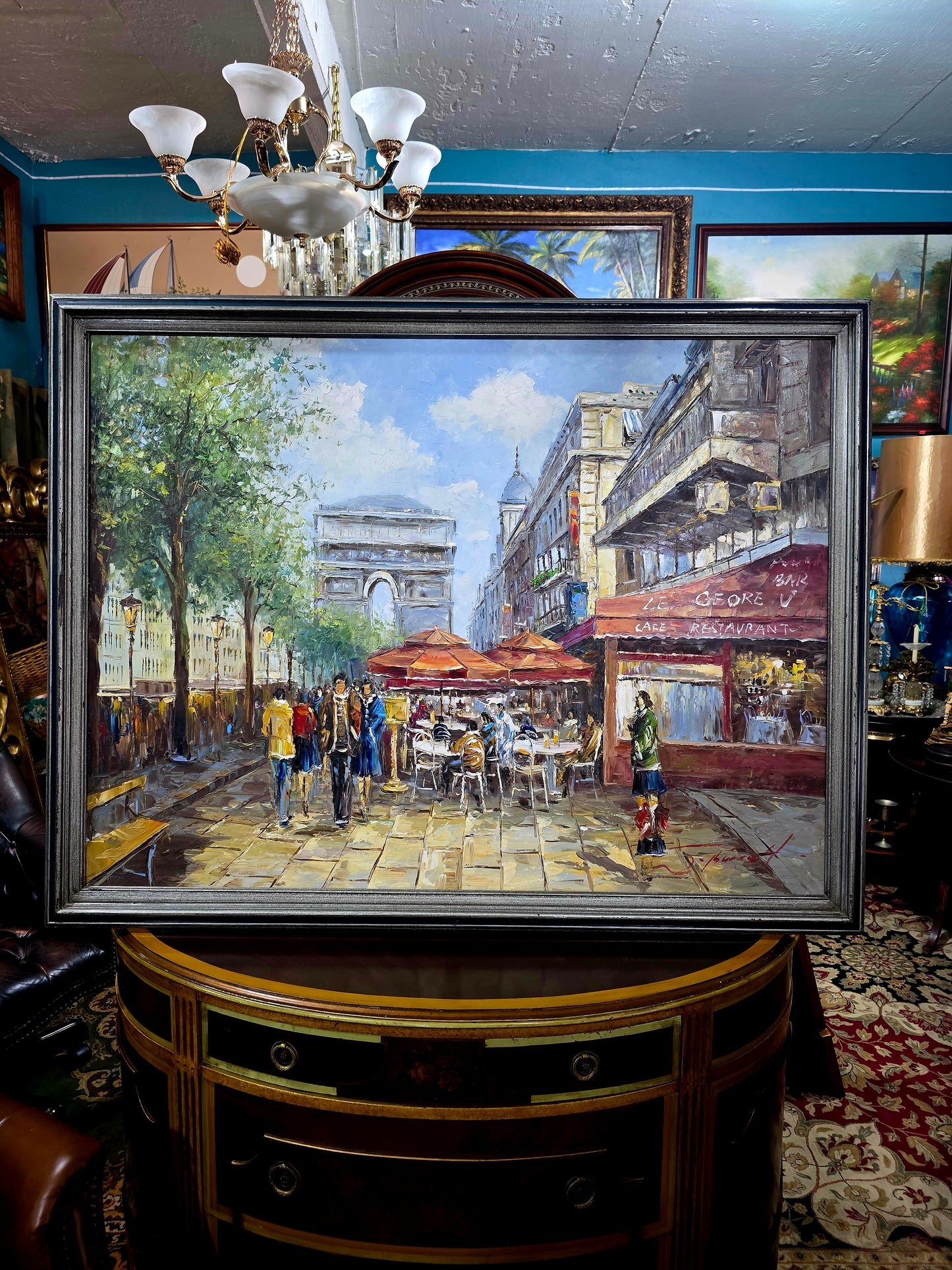 π¨πΌοΈ Exquisite Hand-Painted Painting β Parisian Scene with Classic Charm
