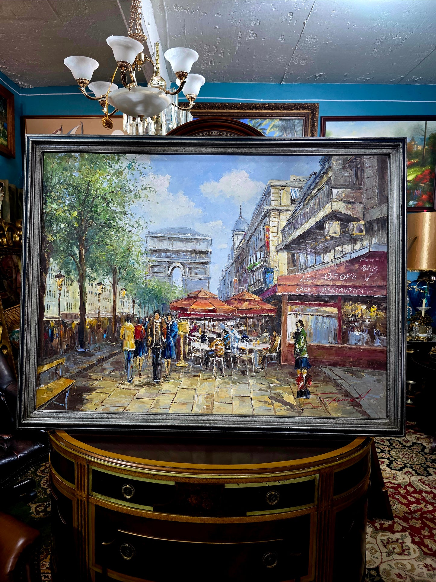 π¨πΌοΈ Exquisite Hand-Painted Painting β Parisian Scene with Classic Charm