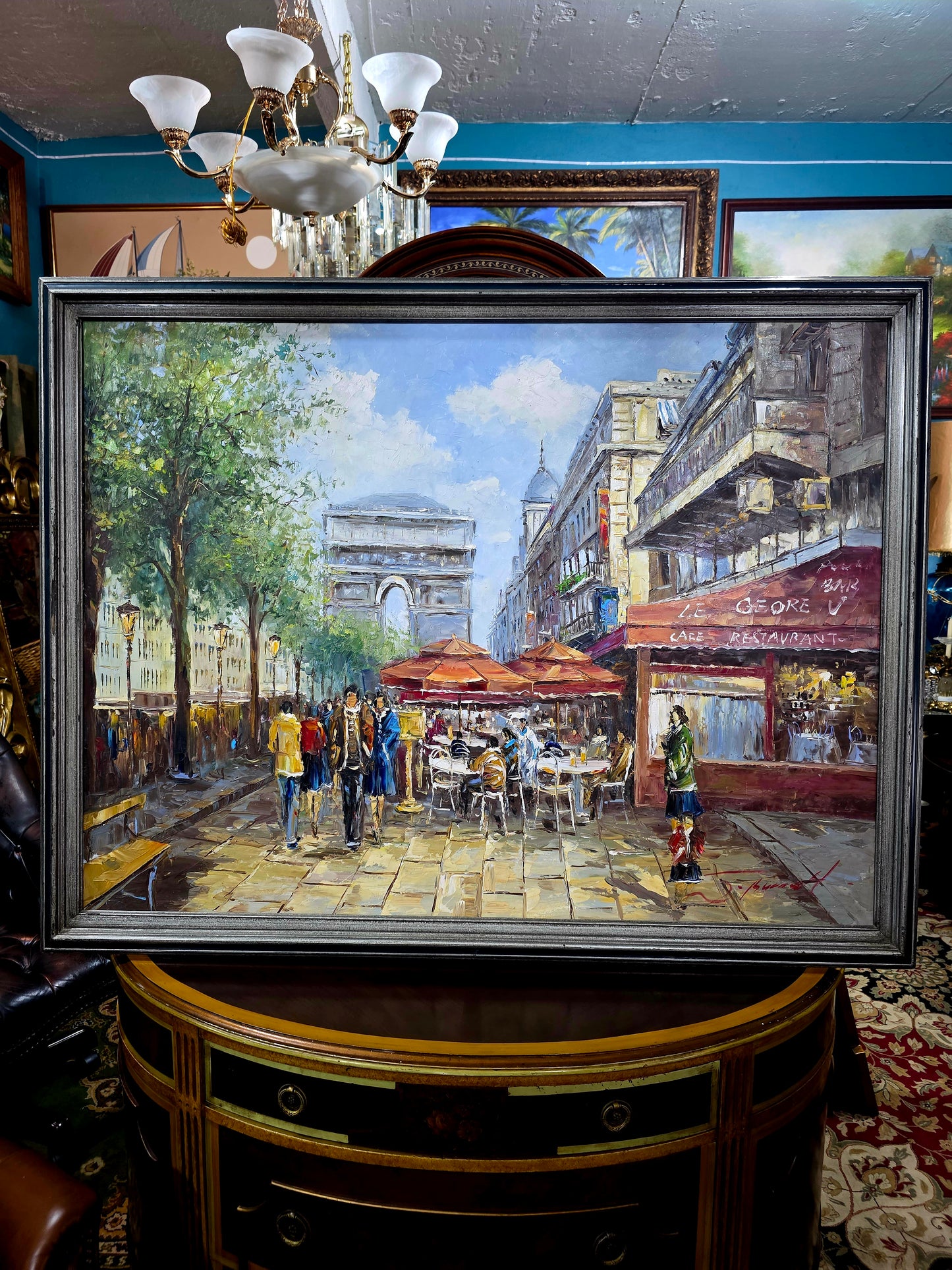 π¨πΌοΈ Exquisite Hand-Painted Painting β Parisian Scene with Classic Charm