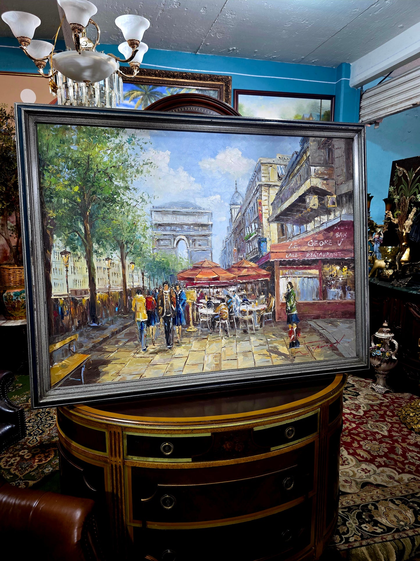 π¨πΌοΈ Exquisite Hand-Painted Painting β Parisian Scene with Classic Charm