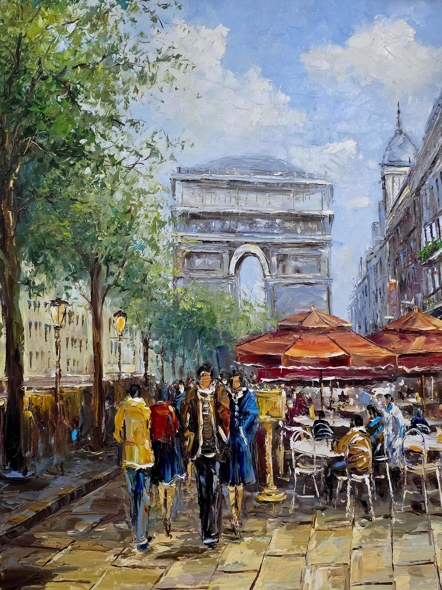 π¨πΌοΈ Exquisite Hand-Painted Painting β Parisian Scene with Classic Charm