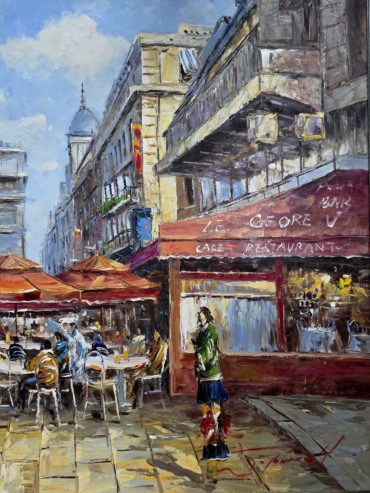 π¨πΌοΈ Exquisite Hand-Painted Painting β Parisian Scene with Classic Charm