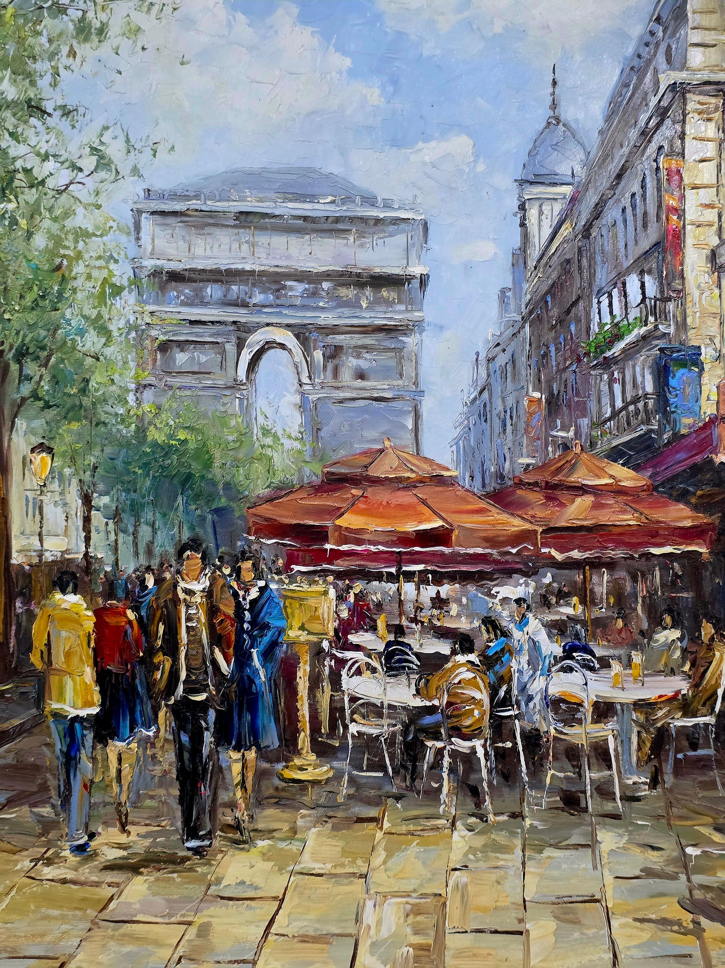 π¨πΌοΈ Exquisite Hand-Painted Painting β Parisian Scene with Classic Charm