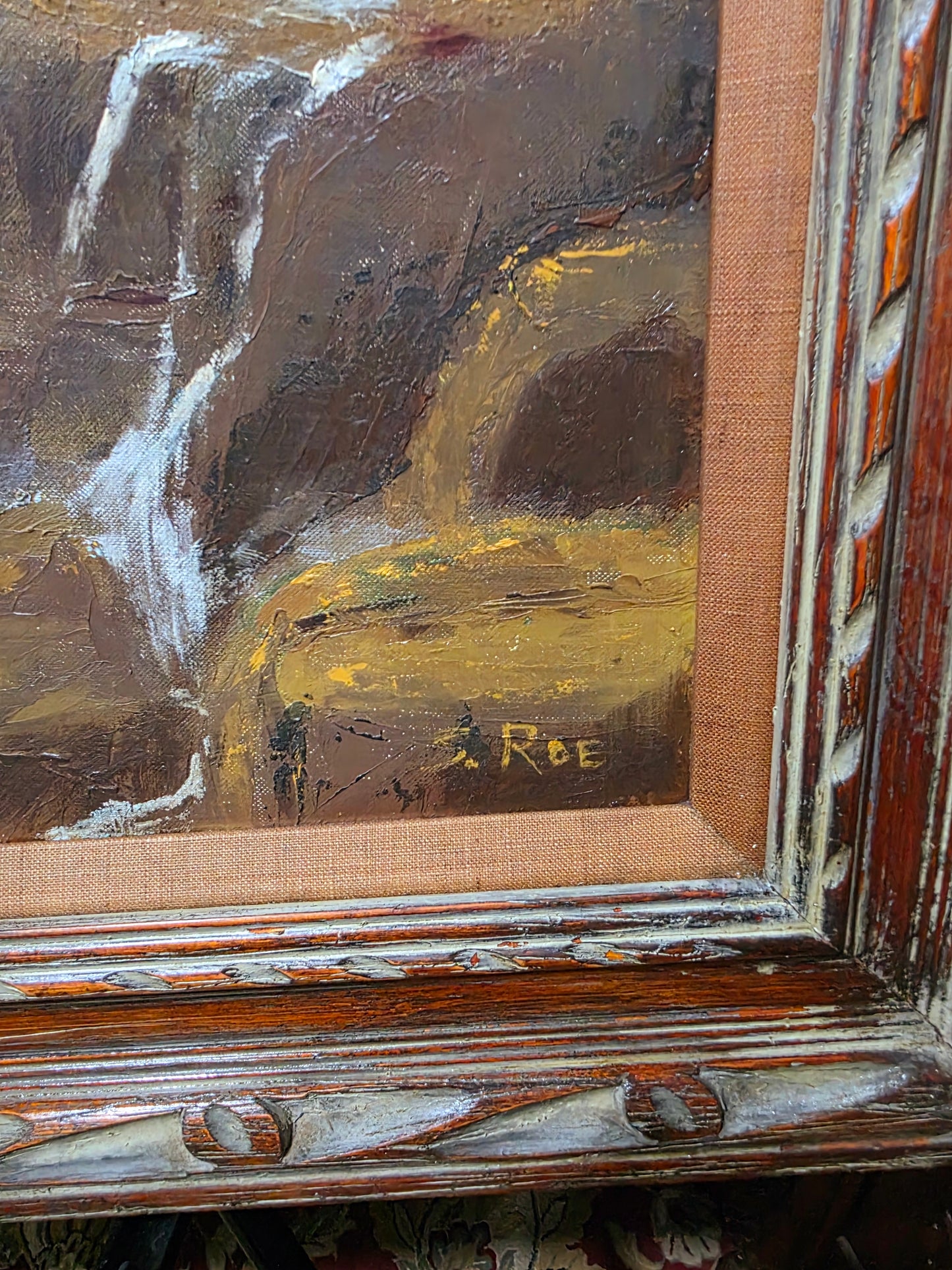 π Vintage Coastal Landscape Painting β Original Oil Painting with Wooden Frame πΌοΈ