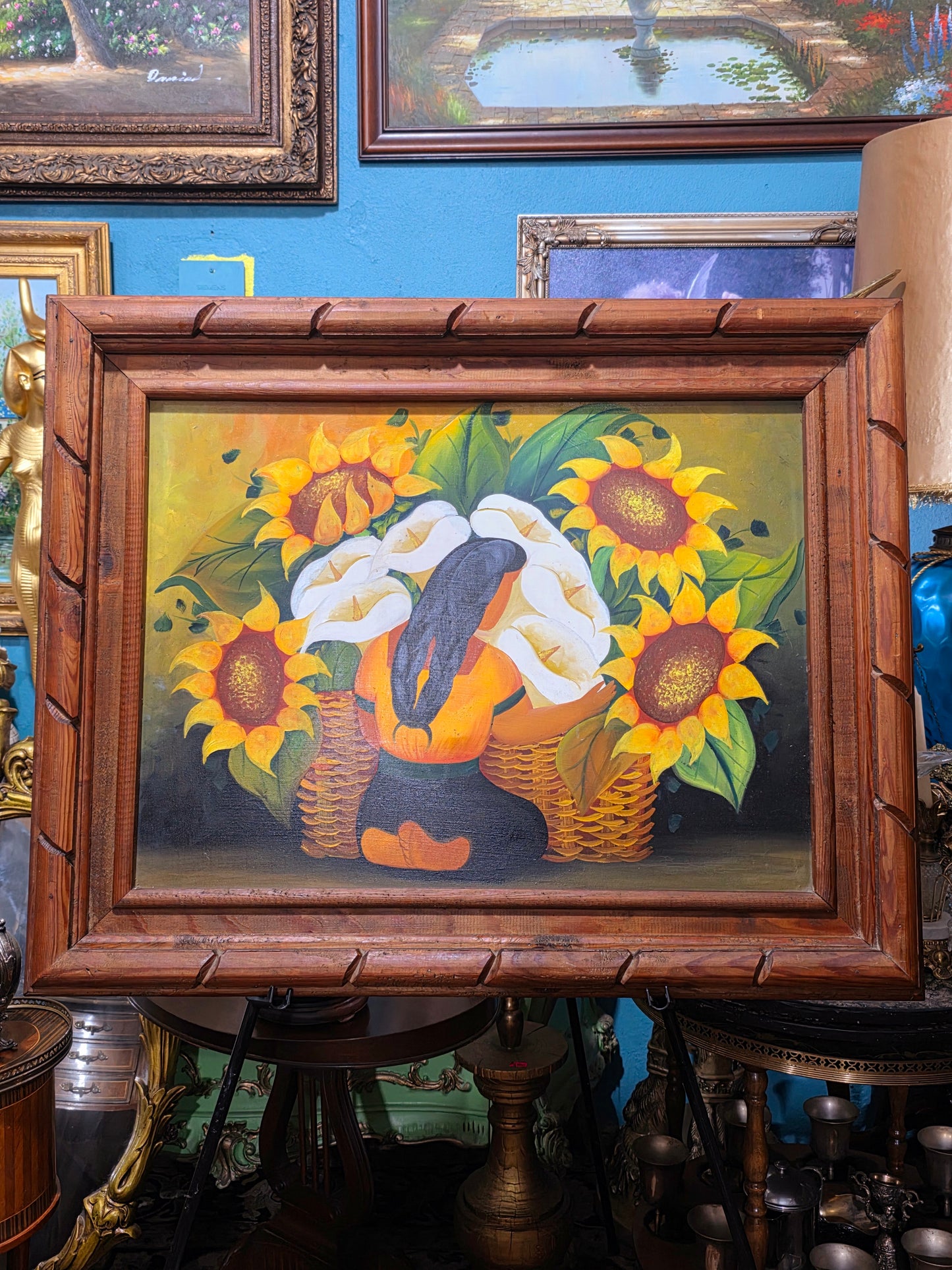 π¨ Vintage Painting with Classic Mexican Painting β Original Oil Painting with Rustic Frame π»pia)