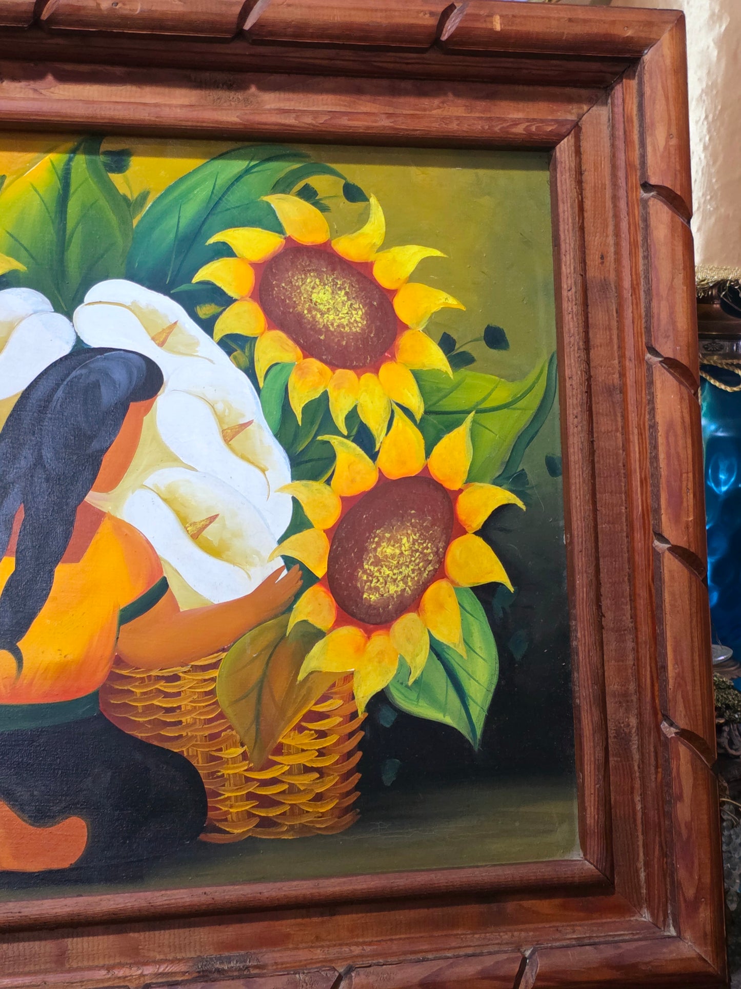π¨ Vintage Painting with Classic Mexican Painting β Original Oil Painting with Rustic Frame π»pia)