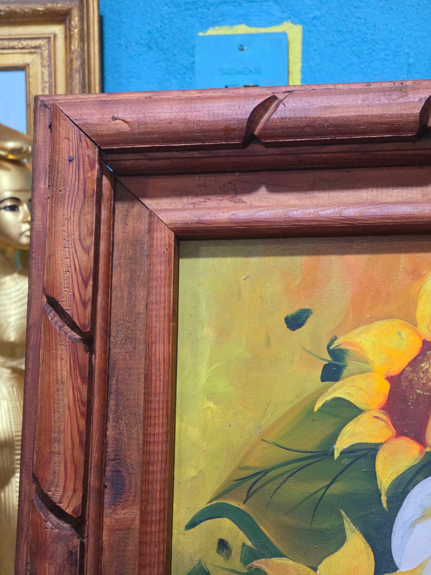 π¨ Vintage Painting with Classic Mexican Painting β Original Oil Painting with Rustic Frame π»pia)