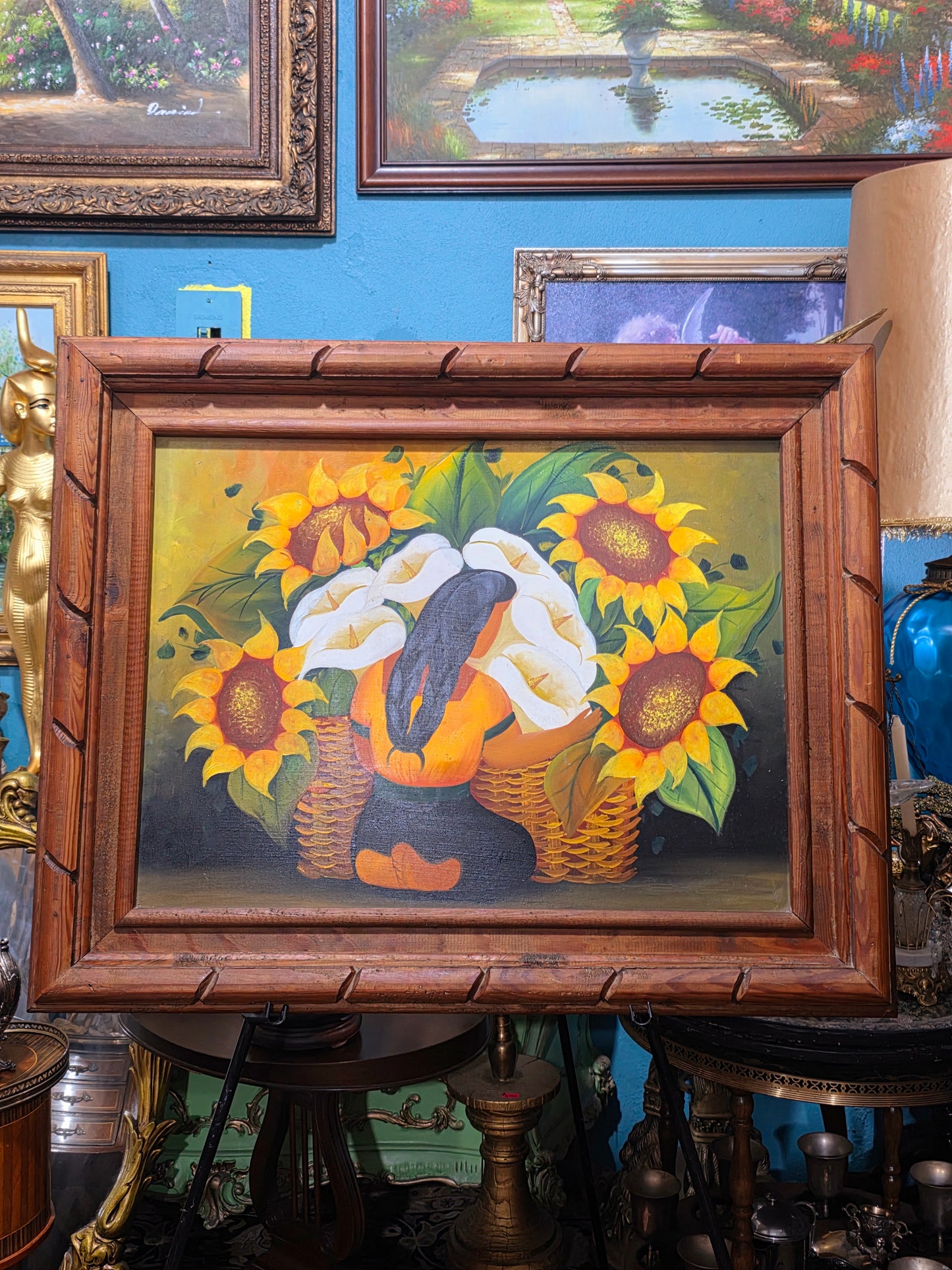 π¨ Vintage Painting with Classic Mexican Painting β Original Oil Painting with Rustic Frame π»pia)