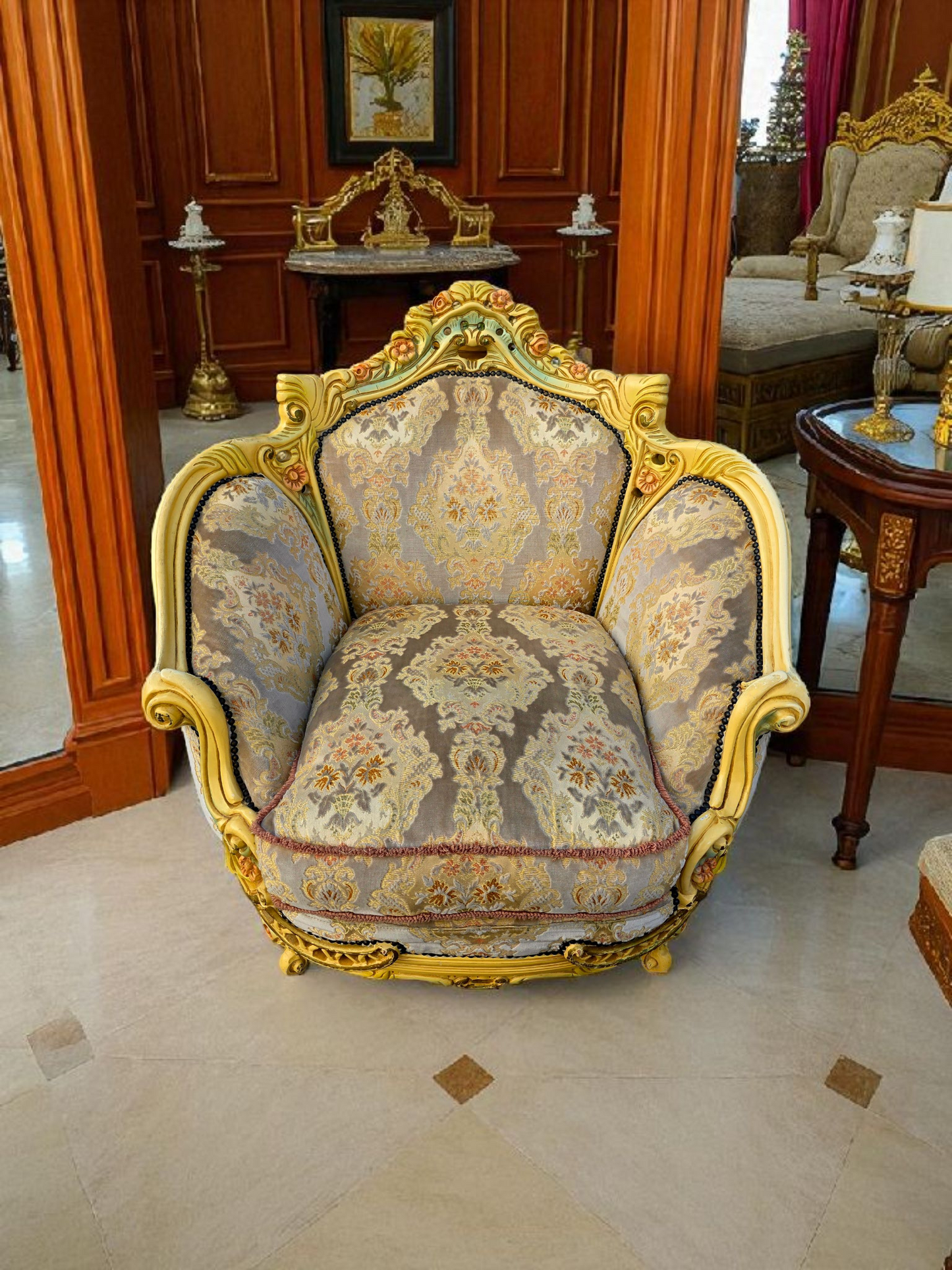 🎩 Conjunto de Recibidor Rococó Italiano – 3 Piezas de Distinción y Arte 🏛️
