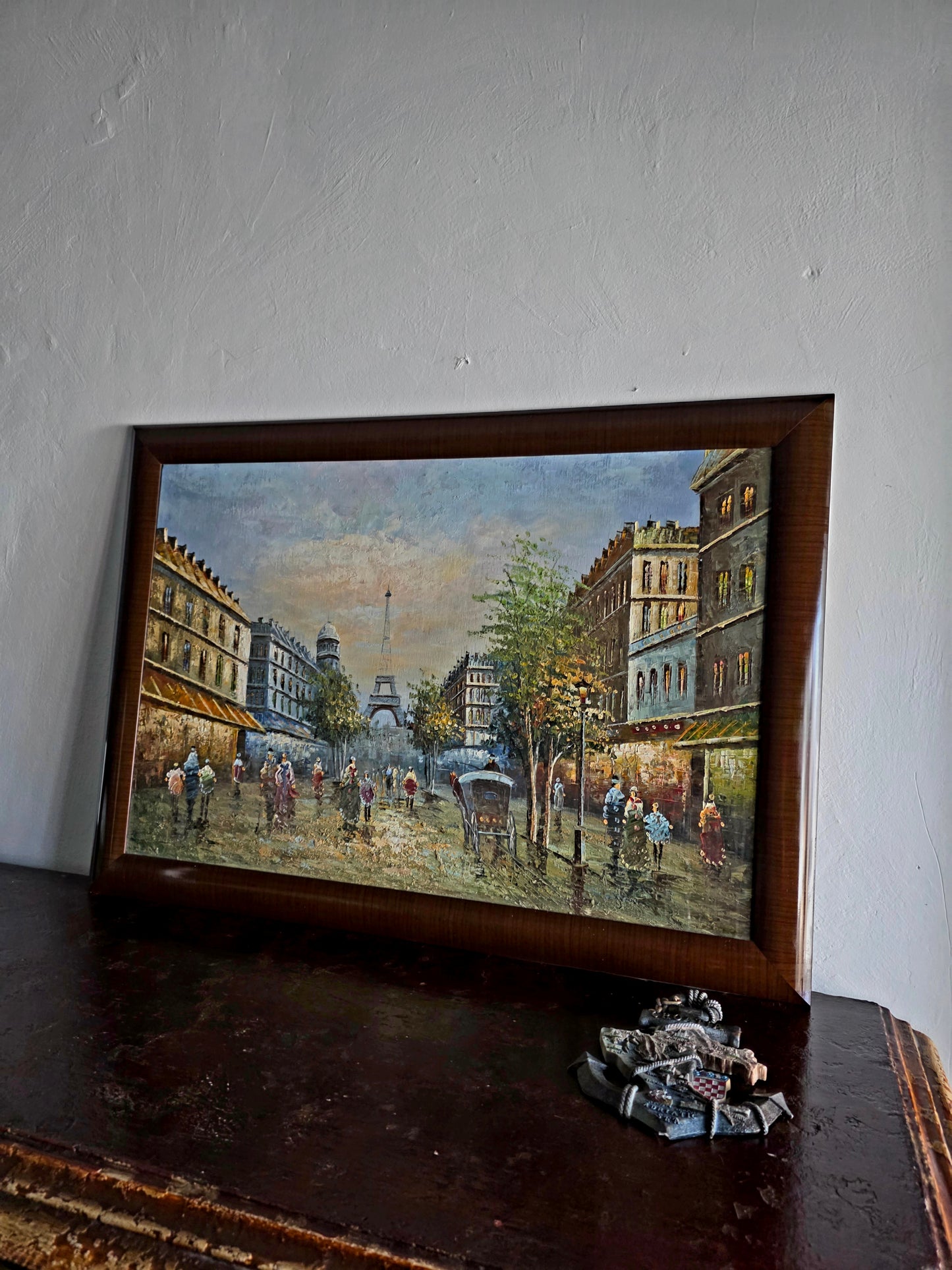Escena parisina con la Torre Eiffel – Oleo original🖌️🎨