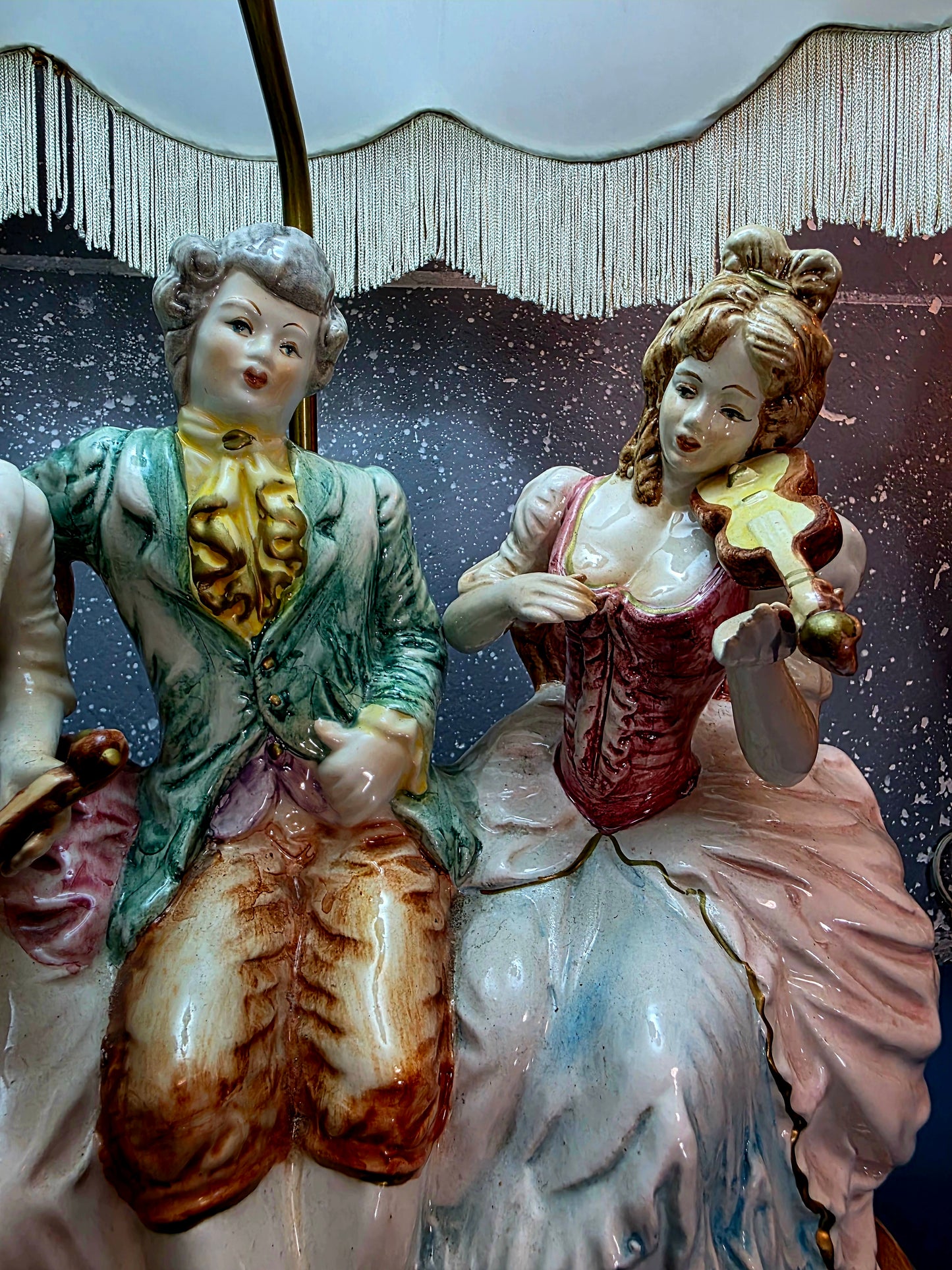 🌸Lampara de Porcelana Fina Capodimonte – Escena Musical Clásica🌸