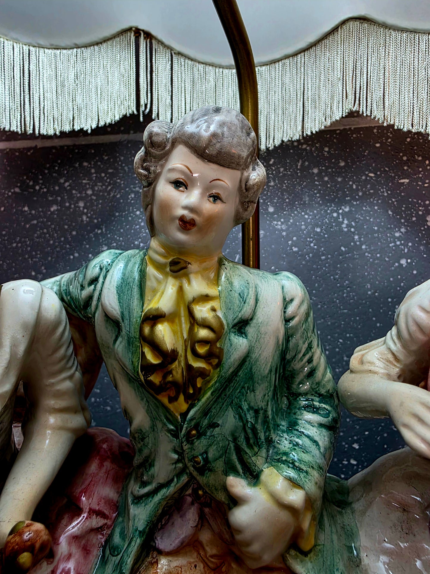 🌸Lampara de Porcelana Fina Capodimonte – Escena Musical Clásica🌸