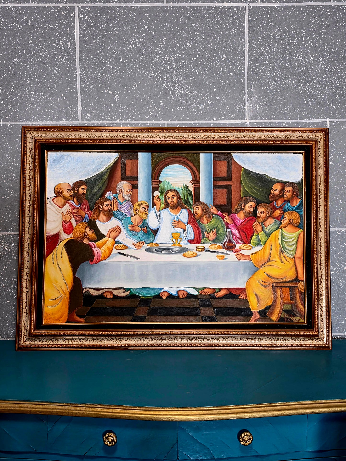 🕊️ “La Última Cena” – Pintura al Óleo con Profunda Carga Espiritual 🕊️