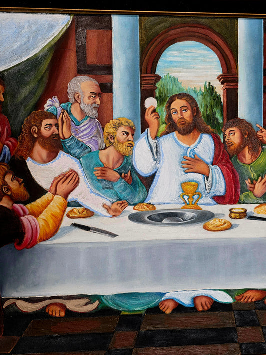 🕊️ “La Última Cena” – Pintura al Óleo con Profunda Carga Espiritual 🕊️